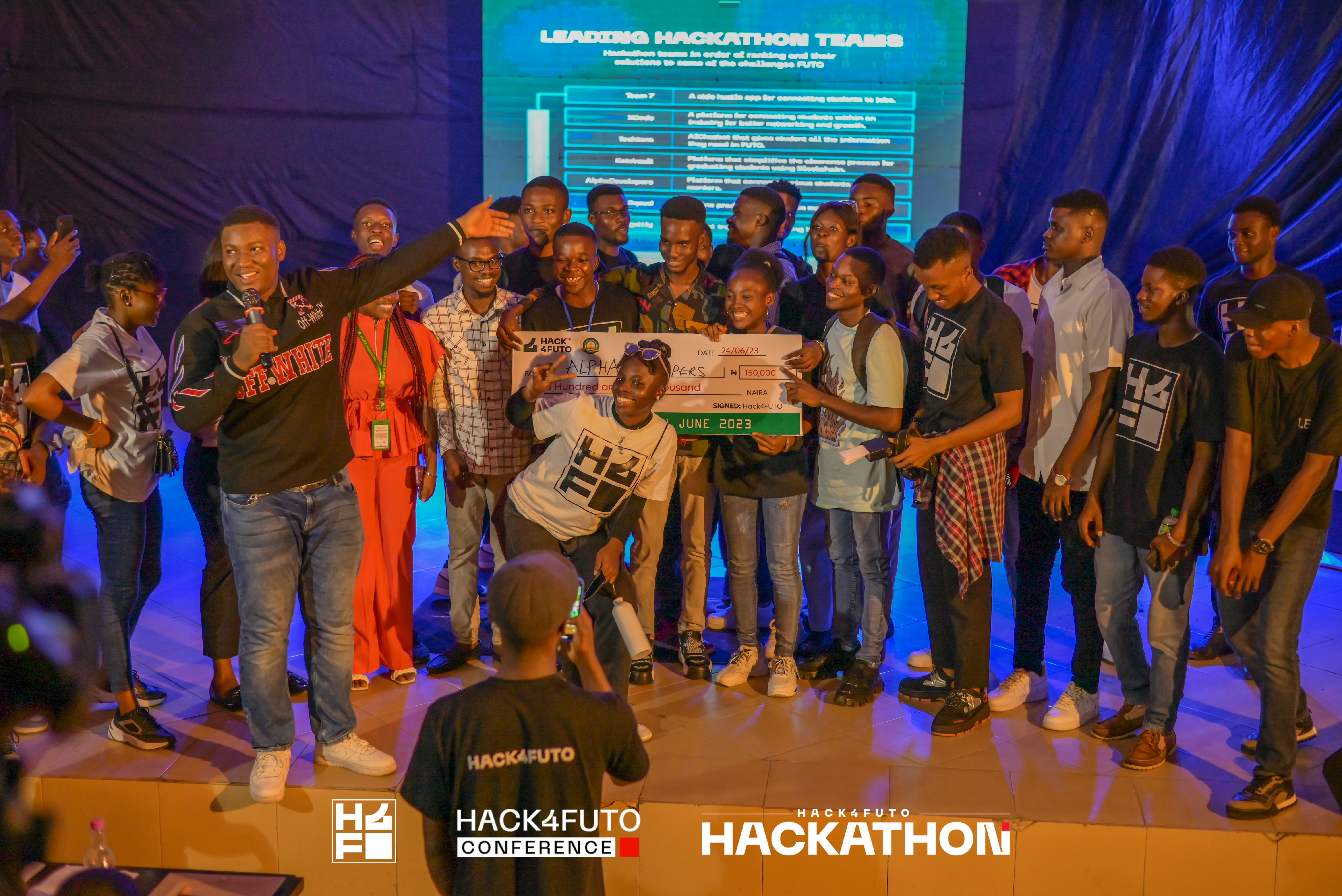 Hackathon participants coding